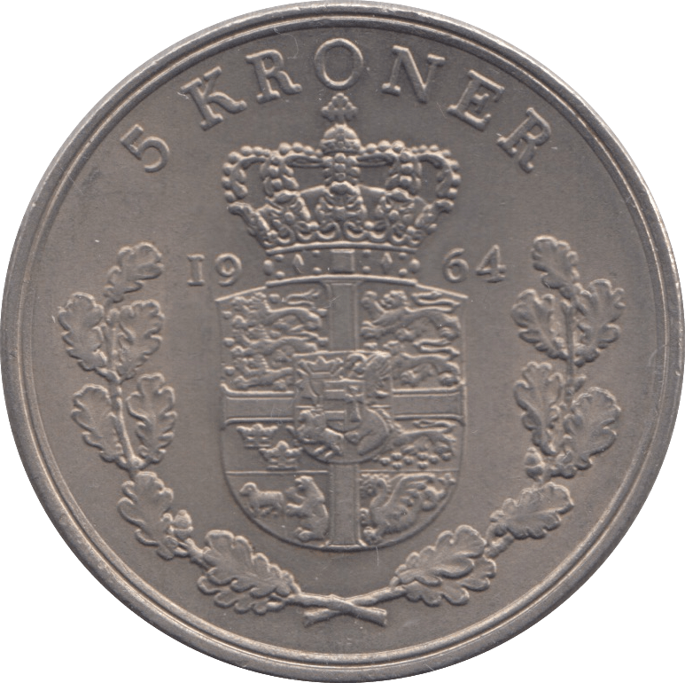 1964-denmark-5-kroner-world-coins-cambridgeshire-coins-cambridgeshire