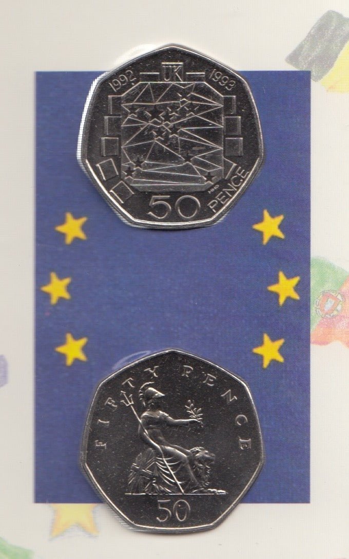 1992 1993 Europe Brilliant Uncirculated 50p Coins 2 Coin Pack EEC Council  RARE 50p BU Pack Cambridgeshire Coins – Cambridgeshire Coins