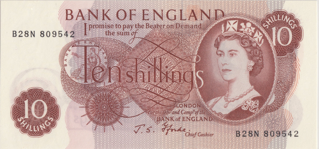 10 SHILLINGS BANKNOTE FFORDE REF SHILL - 19 - 10 SHILLINGS BANKNOTES - Cambridgeshire Coins