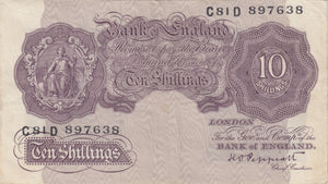 10 SHILLINGS BANKNOTE PEPPIATT REF SHILL-37 - 10 Shillings Banknotes - Cambridgeshire Coins