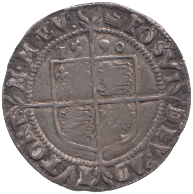 1590 SILVER SIXPENCE ELIZABETH 1ST - Hammered Coins - Cambridgeshire Coins