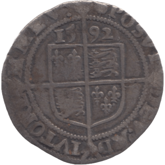 1592 SILVER SIXPENCE ELIZABETH 1ST - Hammered Coins - Cambridgeshire Coins