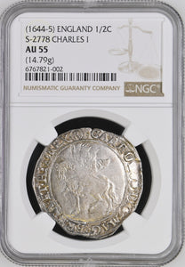 1644 - 5 HALFCROWN CHARLES I ( NGC ) AU55 - HAMMERED COINS - Cambridgeshire Coins