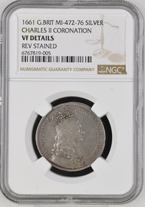 1661 GREAT BRITAIN MI - 472 - 76 CHARLES II SILVER COMMEMORATIVE ( NGC ) VF - NGC SILVER COINS - Cambridgeshire Coins