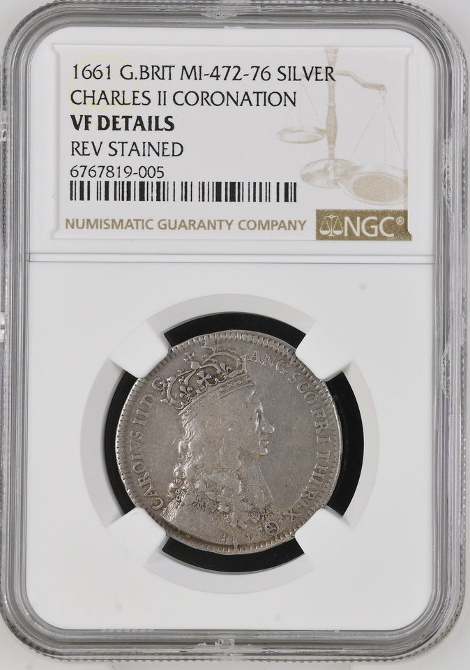 1661 GREAT BRITAIN MI - 472 - 76 CHARLES II SILVER COMMEMORATIVE ( NGC ) VF - NGC SILVER COINS - Cambridgeshire Coins