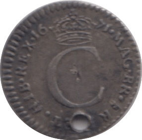 1671 MAUNDY ONE PENNY HOLED ( GVF ) - MAUNDY ONE PENNY - Cambridgeshire Coins