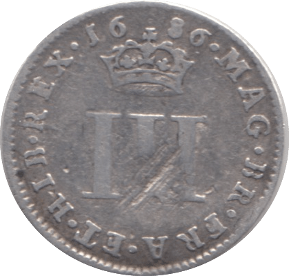 1686 MAUNDY THREEPENCE ( FINE ) - MAUNDY THREEPENCE - Cambridgeshire Coins