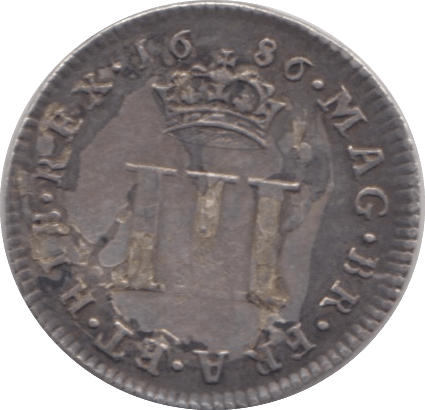 1686 MAUNDY THREEPENCE ( VF ) - MAUNDY THREEPENCE - Cambridgeshire Coins