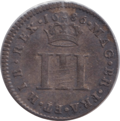 1686 MAUNDY THREEPENCE ( VF ) - MAUNDY THREEPENCE - Cambridgeshire Coins