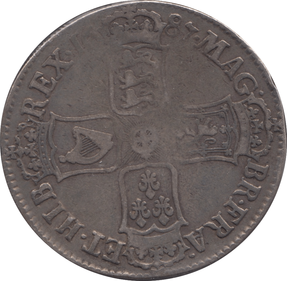 1687 CROWN ( FINE ) - CROWN - Cambridgeshire Coins