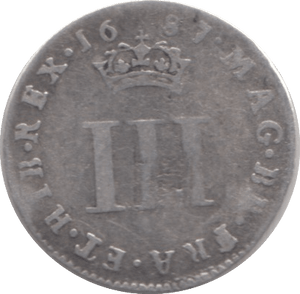 1687 MAUNDY THREEPENCE ( FINE ) - MAUNDY THREEPENCE - Cambridgeshire Coins