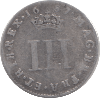 1687 MAUNDY THREEPENCE ( FINE ) - MAUNDY THREEPENCE - Cambridgeshire Coins