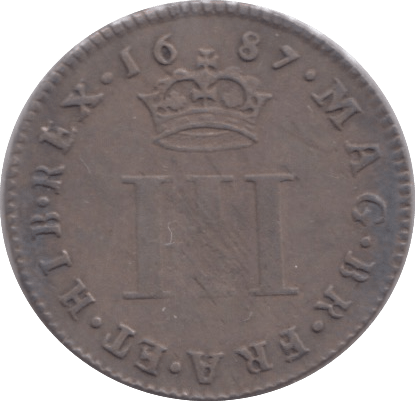 1687 MAUNDY THREEPENCE ( VF ) - MAUNDY THREEPENCE - Cambridgeshire Coins