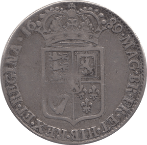 1689 HALFCROWN ( FINE ) - Halfcrown - Cambridgeshire Coins