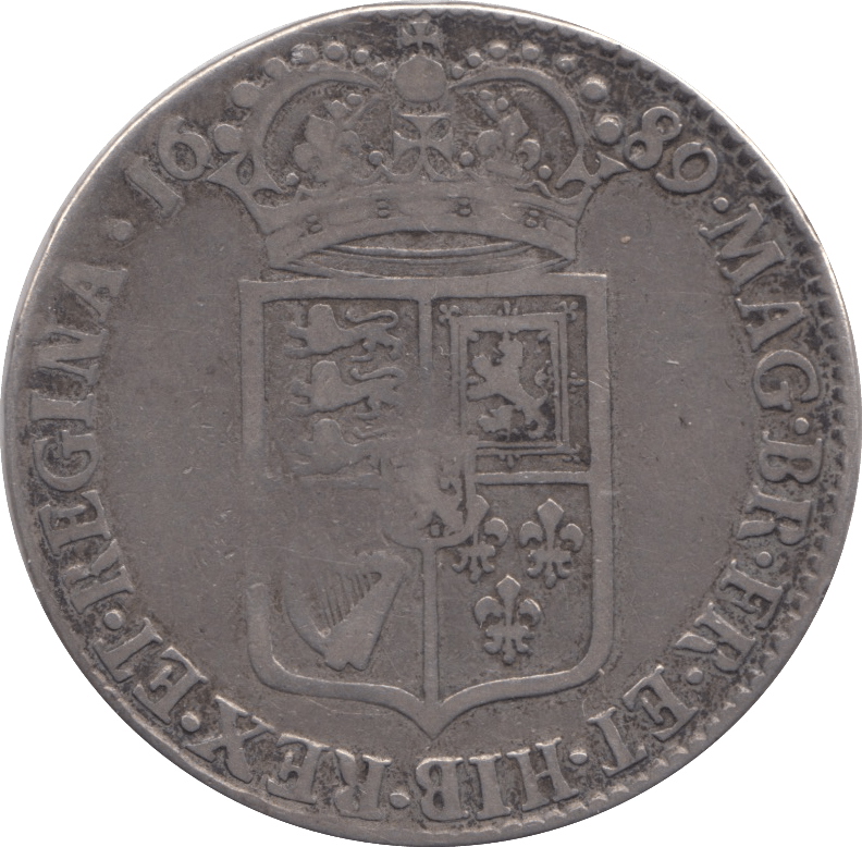 1689 HALFCROWN ( FINE ) - Halfcrown - Cambridgeshire Coins