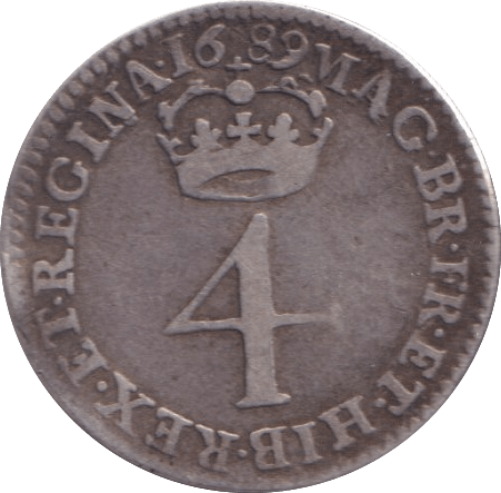 1689 MAUNDY FOURPENCE ( VF ) - MAUNDY FOURPENCE - Cambridgeshire Coins