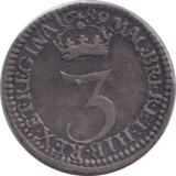 1689 MAUNDY THREEPENCE ( GVF ) - MAUNDY THREEPENCE - Cambridgeshire Coins