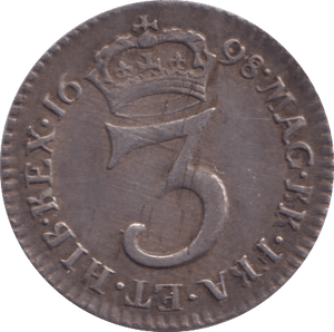 1698 MAUNDY THREE PENCE ( EF ) - Farthing - Cambridgeshire Coins