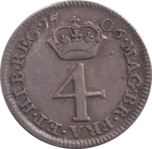 1706 MAUNDY FOURPENCE ( GVF ) - MAUNDY FOURPENCE - Cambridgeshire Coins