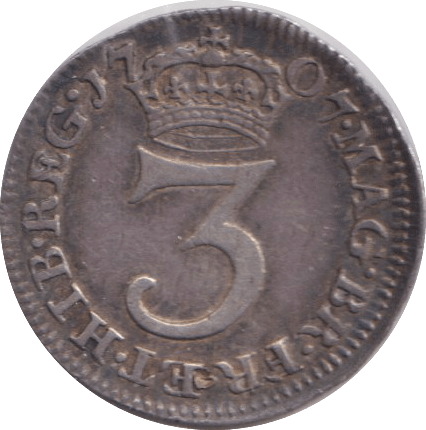 1707 MAUNDY THREEPENCE ( VF ) - MAUNDY THREEPENCE - Cambridgeshire Coins