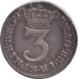 1707 MAUNDY THREEPENCE ( VF ) - MAUNDY THREEPENCE - Cambridgeshire Coins