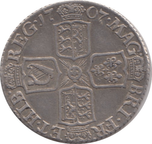 1707 SIXPENCE ( GVF ) - SIXPENCE - Cambridgeshire Coins