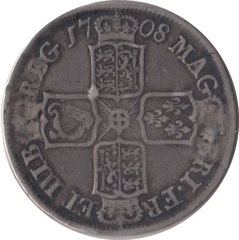 1708 HALFCROWN ( FINE ) - HALFCROWN - Cambridgeshire Coins