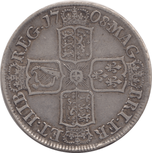 1708 HALFCROWN ( VF ) E - HALFCROWN - Cambridgeshire Coins