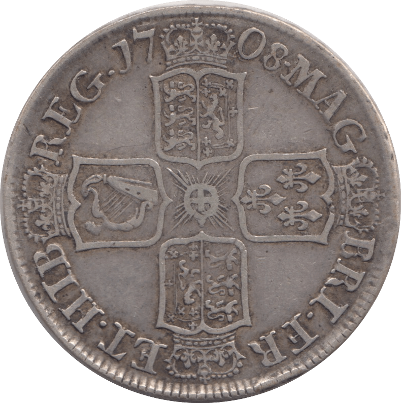 1708 HALFCROWN ( VF ) E - HALFCROWN - Cambridgeshire Coins