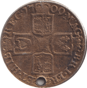 1709 SHILLING ( FINE ) HOLED - SHILLING - Cambridgeshire Coins