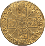 1714 GOLD ONE GUINEA ( FINE ) QUEEN ANNE EX MOUNT - Guineas - Cambridgeshire Coins