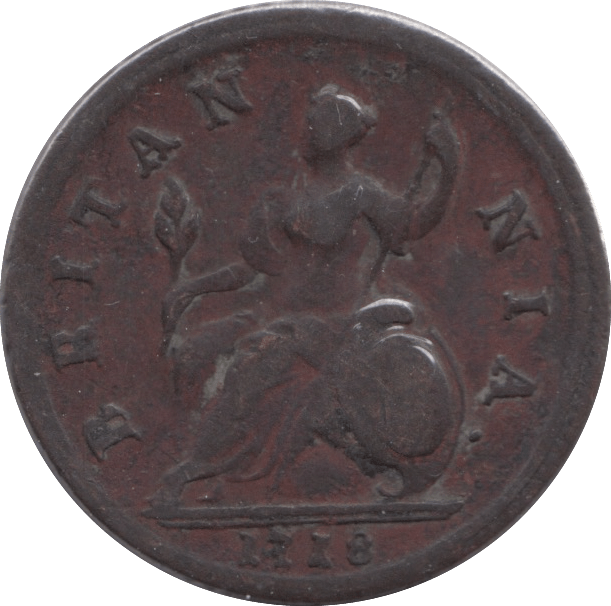 1718 HALFPENNY ( FINE ) - Halfpenny - Cambridgeshire Coins