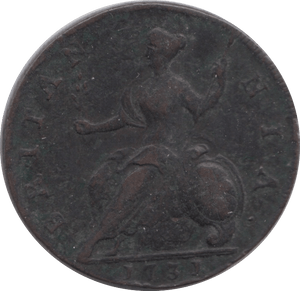 1731 HALFPENNY ( FINE ) - Halfpenny - Cambridgeshire Coins