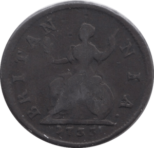 1733 FARTHING ( GF ) - Farthing - Cambridgeshire Coins