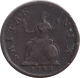 1734 FARTHING ( GF ) - FARTHING - Cambridgeshire Coins