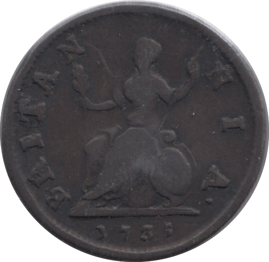 1735 FARTHING ( FINE ) - Farthing - Cambridgeshire Coins