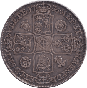 1735 HALFCROWN ( GVF ) - HALFCROWN - Cambridgeshire Coins