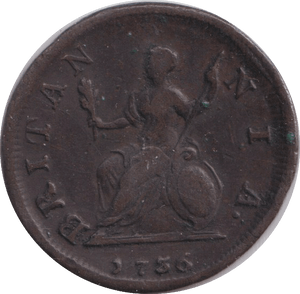 1736 FARTHING ( FINE ) - SHILLING - Cambridgeshire Coins