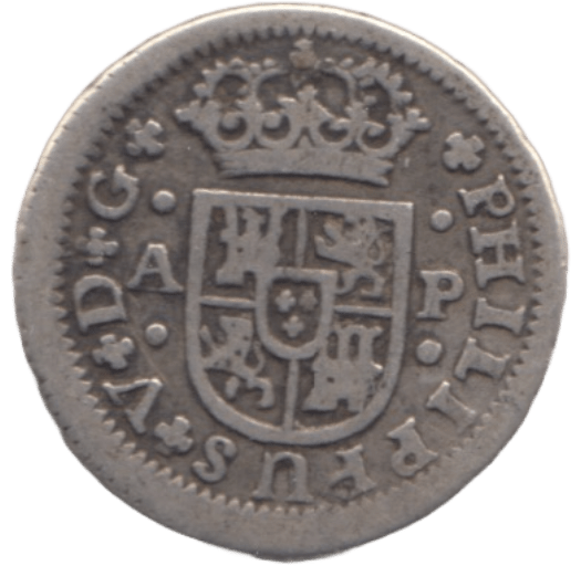 1736 SILVER 1/2 REAL SPAIN - SILVER WORLD COINS - Cambridgeshire Coins