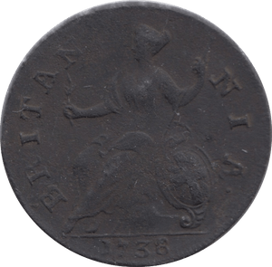 1738 HALFPENNY ( FINE ) - Halfpenny - Cambridgeshire Coins