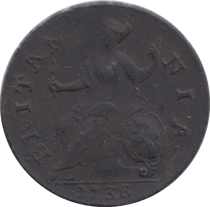 1738 HALFPENNY ( FINE ) - Halfpenny - Cambridgeshire Coins