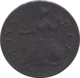 1738 HALFPENNY ( FINE ) - Halfpenny - Cambridgeshire Coins