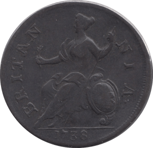 1738 HALFPENNY ( VF ) - Halfpenny - Cambridgeshire Coins