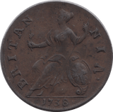 1738 HALFPENNY ( VF ) - Halfpenny - Cambridgeshire Coins