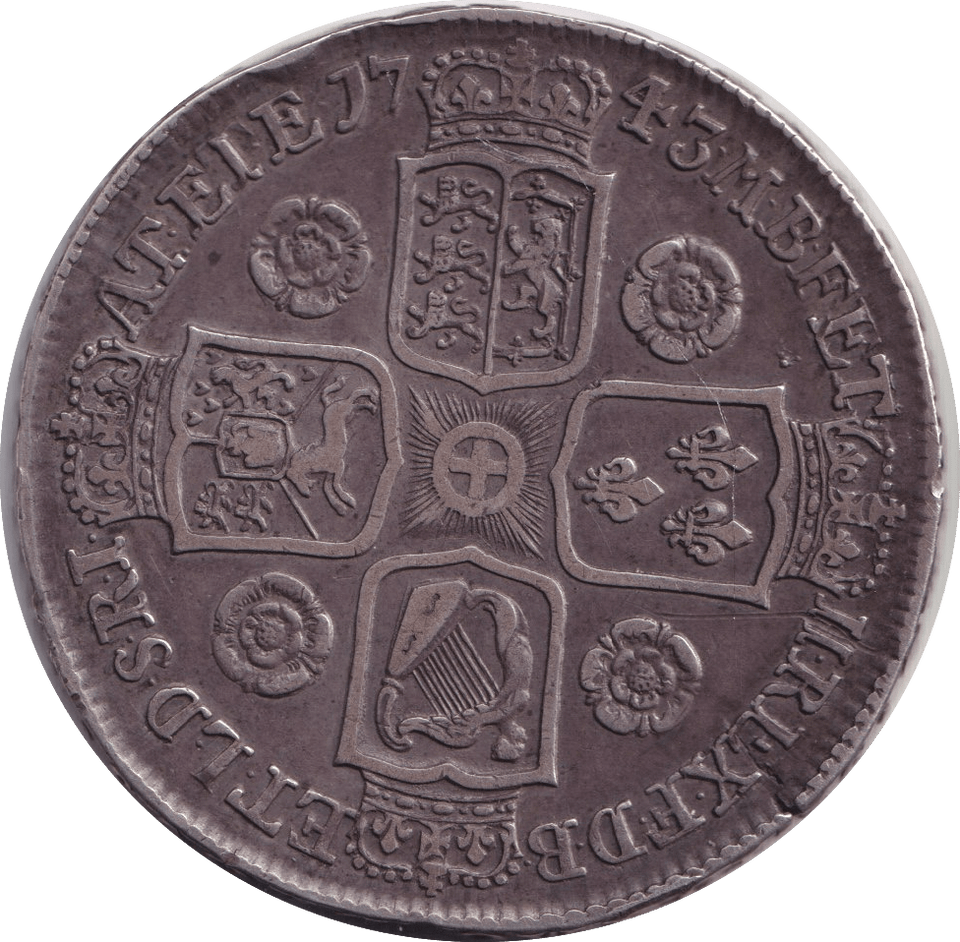 1743 CROWN ( VF ) - CROWN - Cambridgeshire Coins