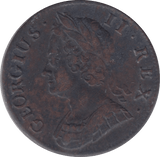 1743 HALFPENNY ( FINE ) - Halfpenny - Cambridgeshire Coins