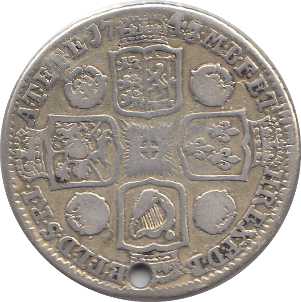 1743 SHILLING ( GF ) HOLED - Shilling - Cambridgeshire Coins