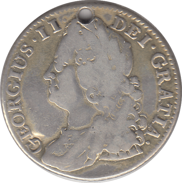 1743 SHILLING ( GF ) HOLED - Shilling - Cambridgeshire Coins