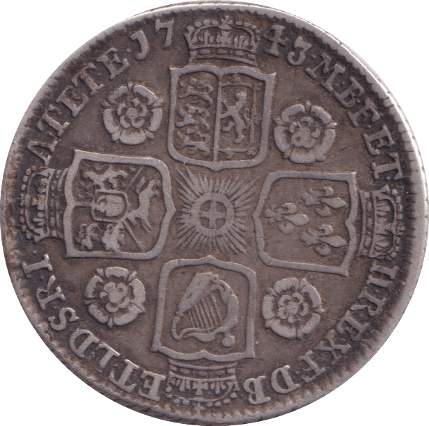 1743 SHILLING ( VF ) - SHILLING - Cambridgeshire Coins