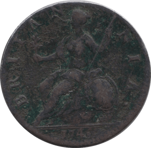 1745 HALFPENNY ( FINE ) - HALFPENNY - Cambridgeshire Coins